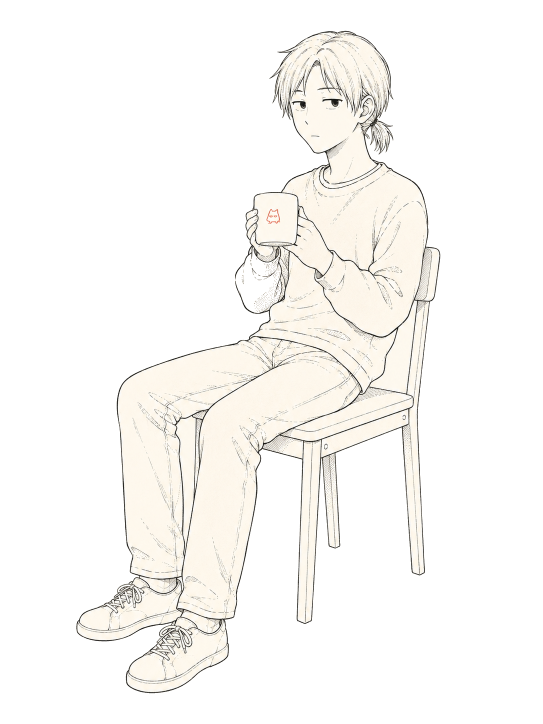 Seated figure holding a cup